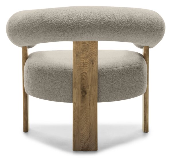Bézs design fotel KOKEI, tölgy Now or never 06