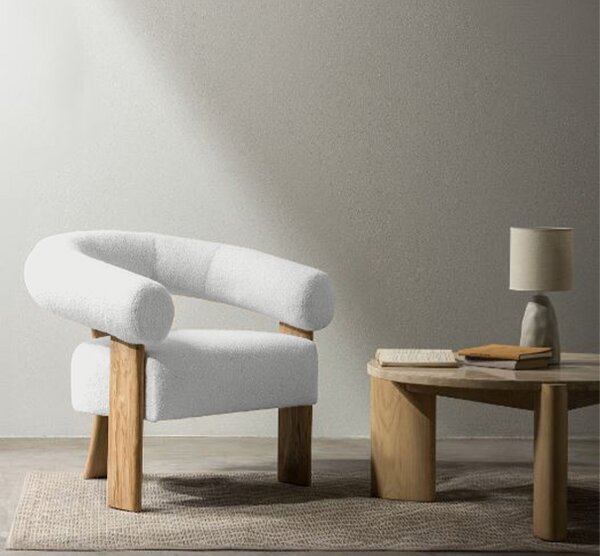 Fehér design fotel KOKEI, tölgy Now or never 01
