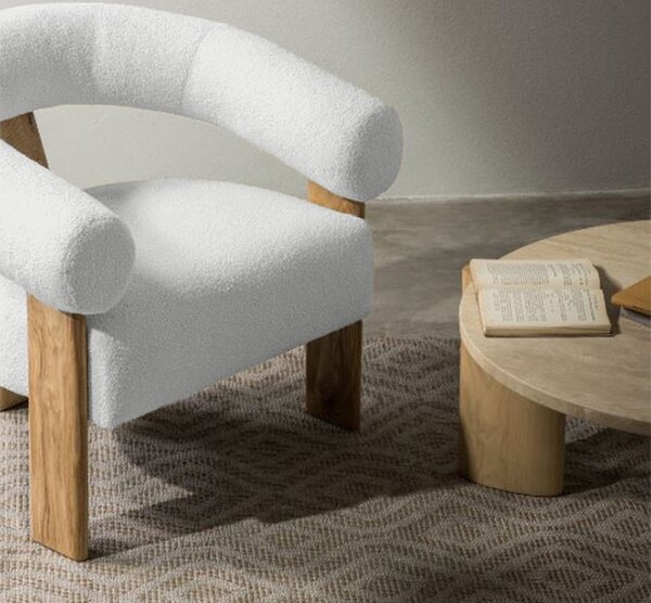 Fehér design fotel KOKEI, tölgy Now or never 01