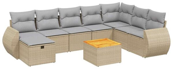 VidaXL Polyrattan Kerti Ülőgarnitúra - 9 részes