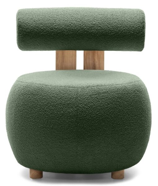 Sötétzöld design fotel HANNA, tölgy Now or never 37