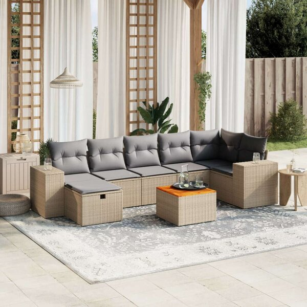 VidaXL Polyrattan Kerti Ülőgarnitúra - 8 részes