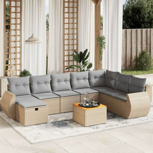 VidaXL Polyrattan Kerti Ülőgarnitúra - 9 részes