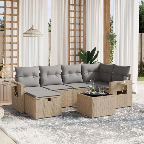 VidaXL Polyrattan Kerti Ülőgarnitúra - 7 részes