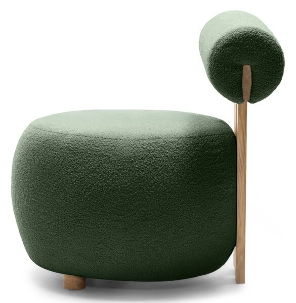 Sötétzöld design fotel HANNA, tölgy Now or never 37
