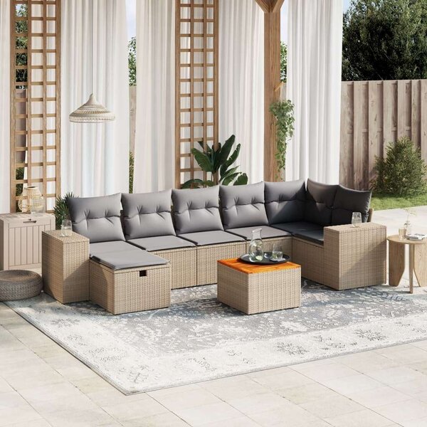 VidaXL Polyrattan Kerti Ülőgarnitúra - 8 részes
