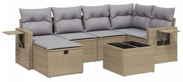 VidaXL Polyrattan Kerti Ülőgarnitúra - 7 részes