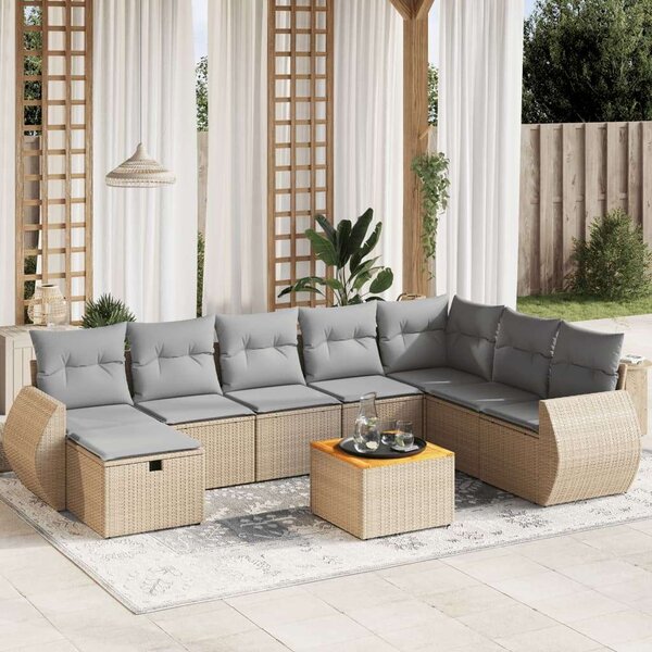 VidaXL Polyrattan Kerti Ülőgarnitúra - 9 részes