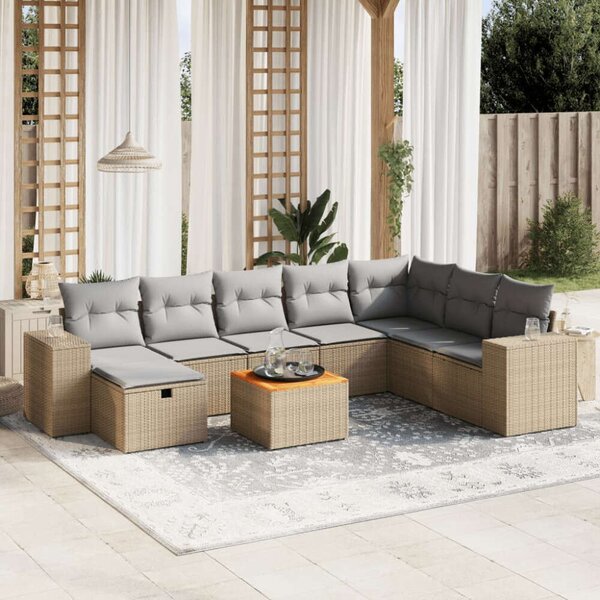 VidaXL Polyrattan Kerti Ülőgarnitúra - 9 részes