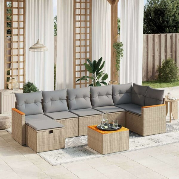 VidaXL Polyrattan Kerti Ülőgarnitúra - 8 részes
