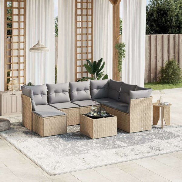 VidaXL Polyrattan Kerti Ülőgarnitúra - 8 részes
