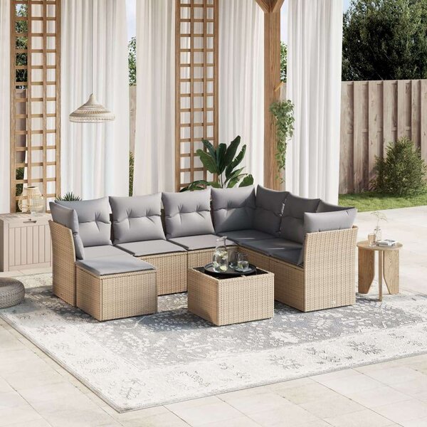 VidaXL Polyrattan Kerti Ülőgarnitúra - 8 részes