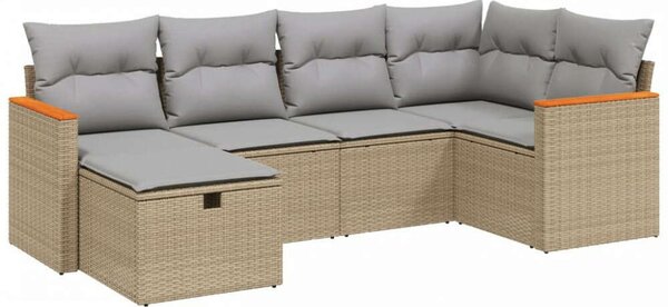 Polyrattan Kerti Ülőgarnitúra - 6 részes - Bézs