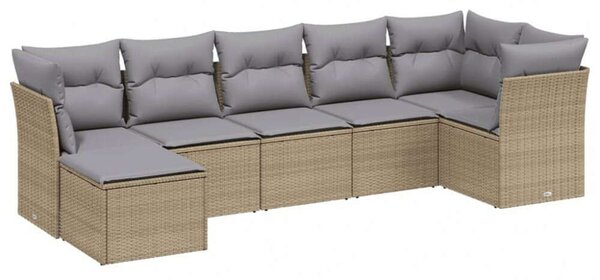 VidaXL Polyrattan Kerti Ülőgarnitúra - 7 részes - Bézs