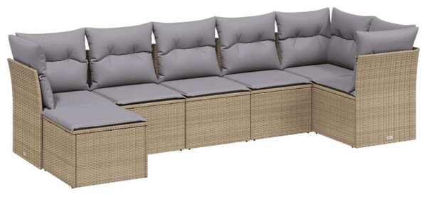 VidaXL Polyrattan Kerti Ülőgarnitúra - 7 részes - Bézs