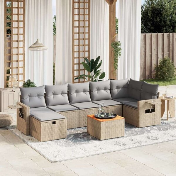 VidaXL Polyrattan Kerti Ülőgarnitúra - 8 részes