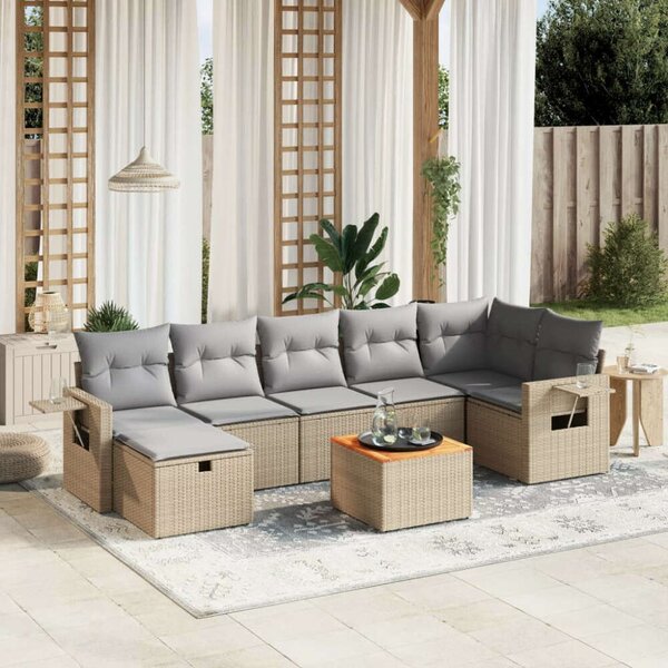 VidaXL Polyrattan Kerti Ülőgarnitúra - 8 részes