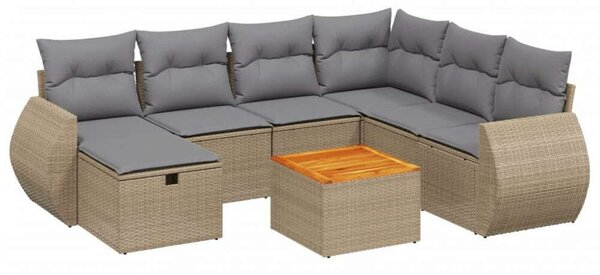 VidaXL Polyrattan Kerti Ülőgarnitúra - 8 részes