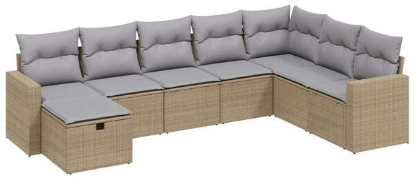VidaXL Polyrattan Kerti Ülőgarnitúra - 8 részes - Bézs