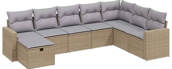 VidaXL Polyrattan Kerti Ülőgarnitúra - 8 részes - Bézs