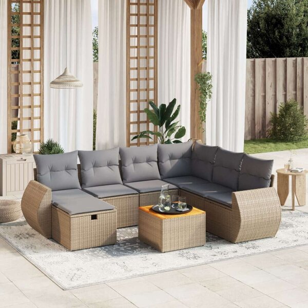 VidaXL Polyrattan Kerti Ülőgarnitúra - 8 részes