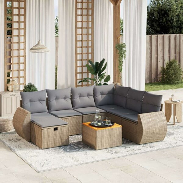 VidaXL Polyrattan Kerti Ülőgarnitúra - 8 részes