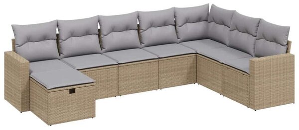 VidaXL Polyrattan Kerti Ülőgarnitúra - 8 részes - Bézs