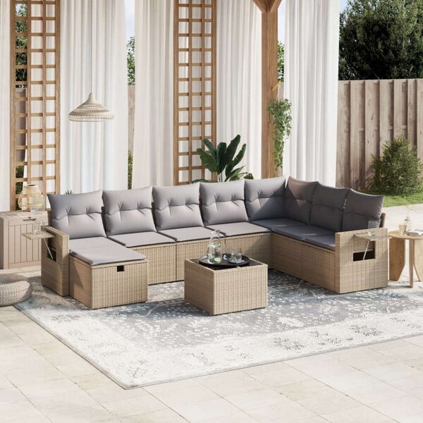 VidaXL Polyrattan Kerti Ülőgarnitúra - 9 részes