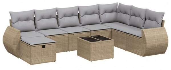 Polyrattan Kerti Ülőgarnitúra - 9 részes szett
