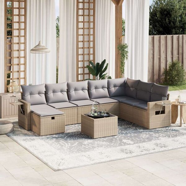 VidaXL Polyrattan Kerti Ülőgarnitúra - 9 részes