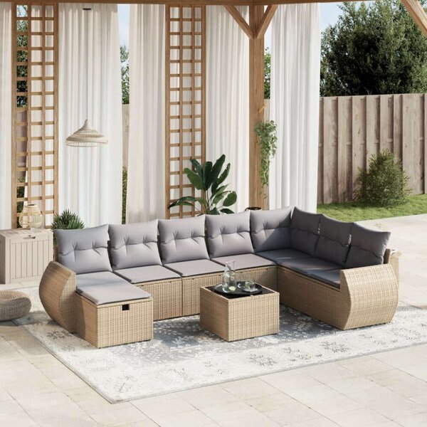 Polyrattan Kerti Ülőgarnitúra - 9 részes szett