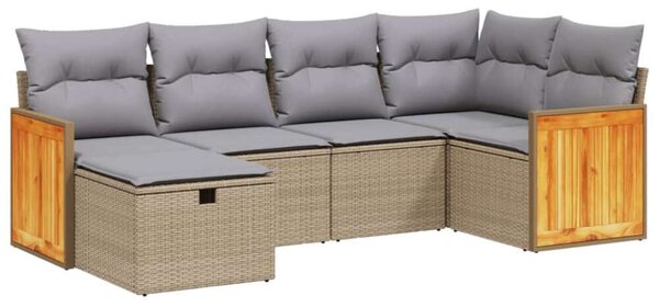 Polyrattan Kerti Ülőgarnitúra - 6 részes