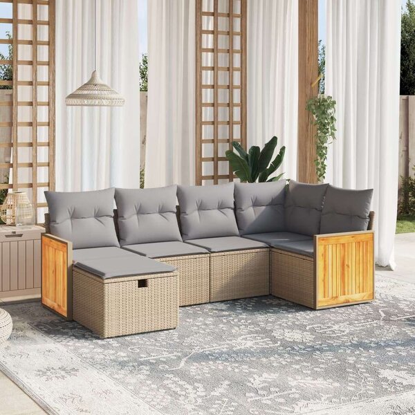 Polyrattan Kerti Ülőgarnitúra - 6 részes
