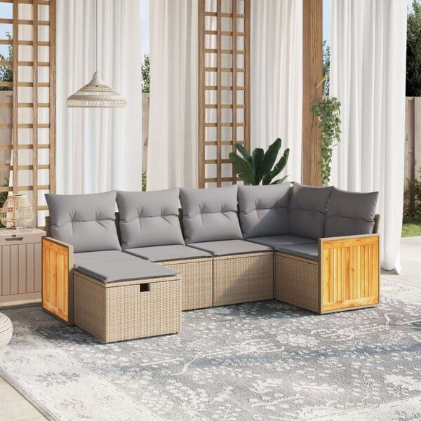 Polyrattan Kerti Ülőgarnitúra - 6 részes