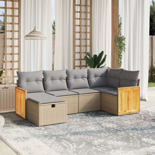 Polyrattan Kerti Ülőgarnitúra - 6 részes