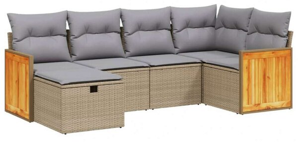 Polyrattan Kerti Ülőgarnitúra - 6 részes