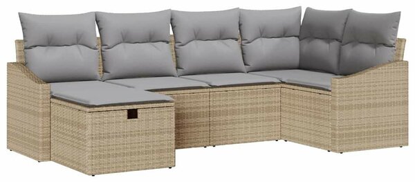 Kerti Kanapé Szett 6 pcs Bézs 55 x 62 x 69 cm Poli rattan