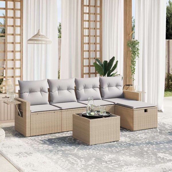 VidaXL Polyrattan Kerti Ülőgarnitúra - 6 részes