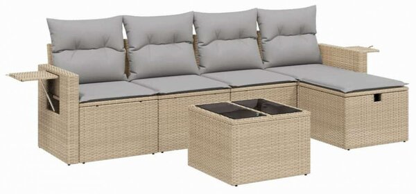 VidaXL Polyrattan Kerti Ülőgarnitúra - 6 részes
