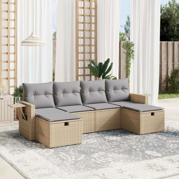 VidaXL Polyrattan Kerti Ülőgarnitúra - 6 részes