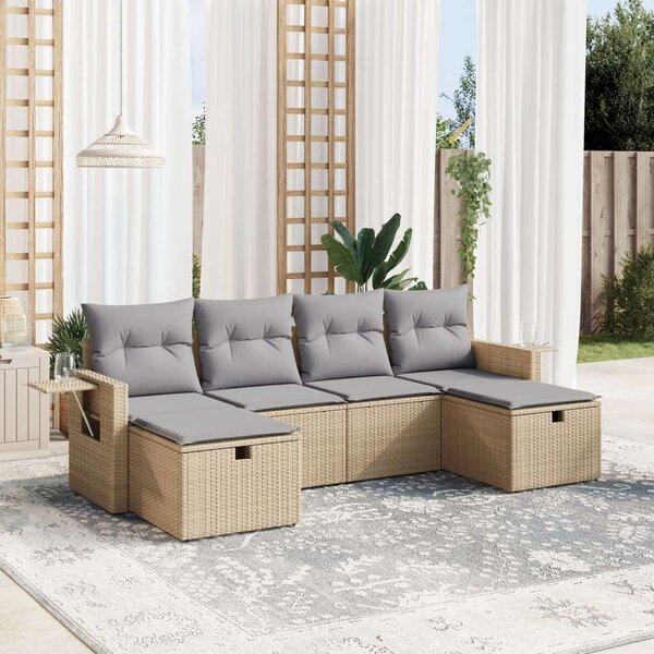 VidaXL Polyrattan Kerti Ülőgarnitúra - 6 részes