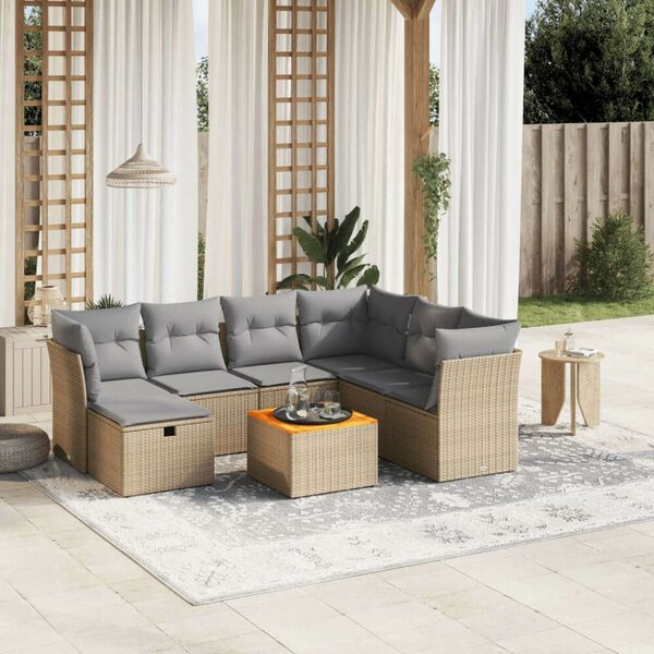 VidaXL Polyrattan Kerti Ülőgarnitúra - 8 részes