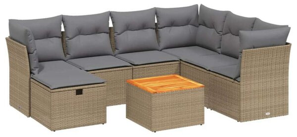 VidaXL Polyrattan Kerti Ülőgarnitúra - 8 részes