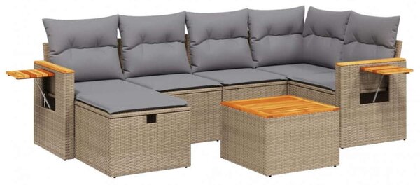 Polyrattan Kerti Ülőgarnitúra - 7 részes