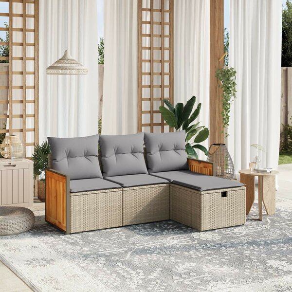 VidaXL Polyrattan Kerti Ülőgarnitúra - 4 részes