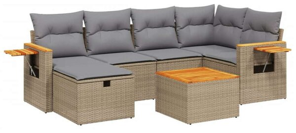 Polyrattan Kerti Ülőgarnitúra - 7 részes