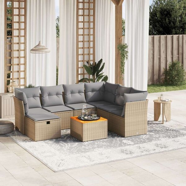 VidaXL Polyrattan Kerti Ülőgarnitúra - 8 részes