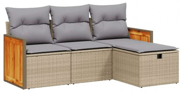 VidaXL Polyrattan Kerti Ülőgarnitúra - 4 részes