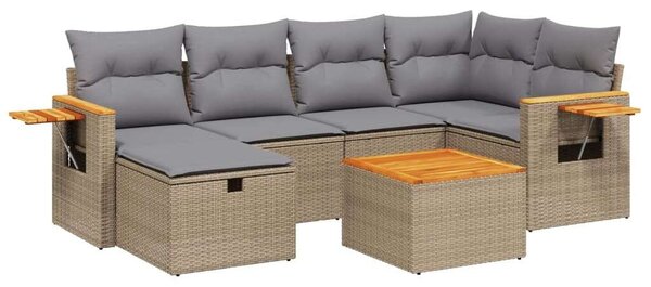 Polyrattan Kerti Ülőgarnitúra - 7 részes