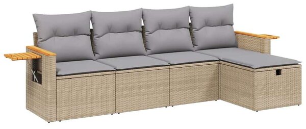 VidaXL Polyrattan Kerti Ülőgarnitúra - 5 részes